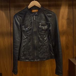 KORS Michael Kors Black Leather Jacket Size Medium